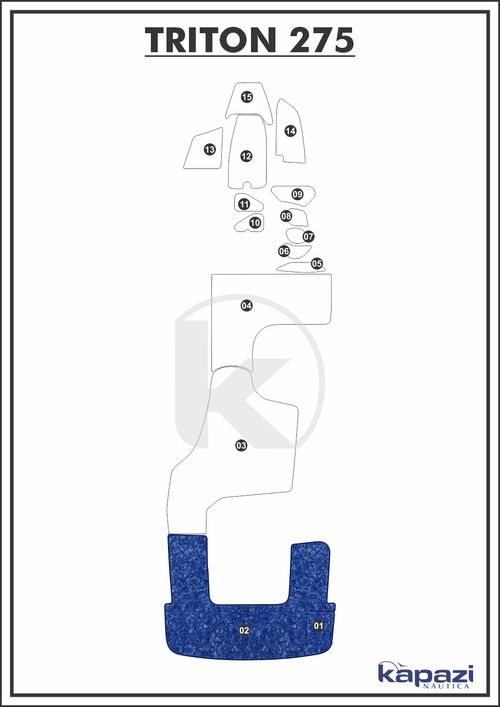 Tapete Têxtil Nauti Clean para Triton 275 - Plataforma