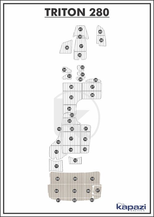 Tapete PVC Thermo Deck Classic para Triton 280 - Plataforma