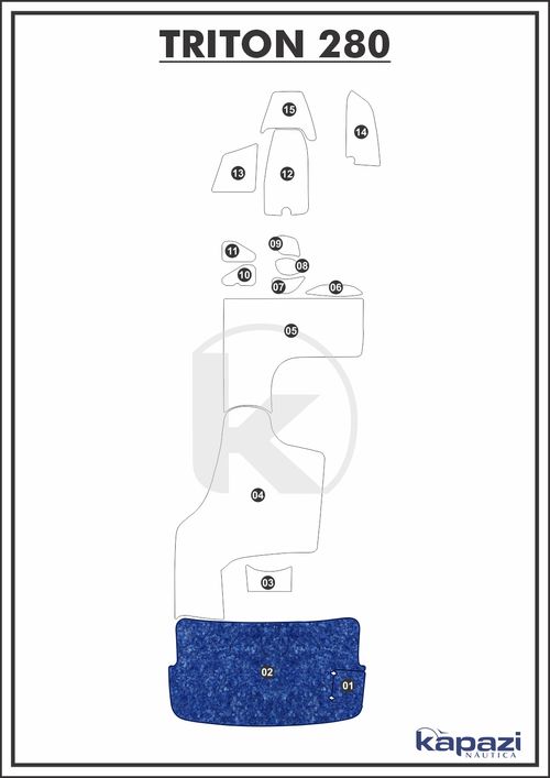 Tapete Têxtil Nauti Clean para Triton 280 - Plataforma