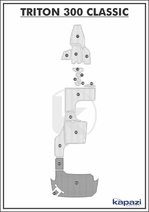 Tapete PVC Thermo Deck Comfort para Triton 300 Classic - Plataforma