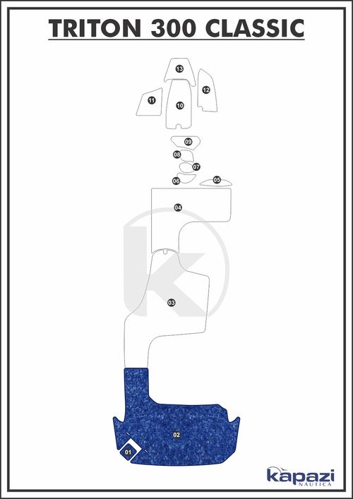 Tapete Têxtil Nauti Clean para Triton 300 Classic - Plataforma