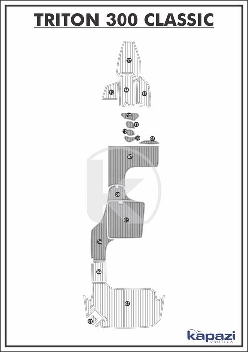 Tapete PVC Thermo Deck Comfort para Triton 300 Classic - Cockpit