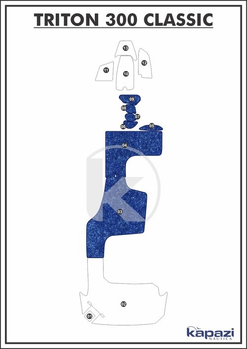 Tapete Têxtil Nauti Clean para Triton 300 Classic - Cockpit