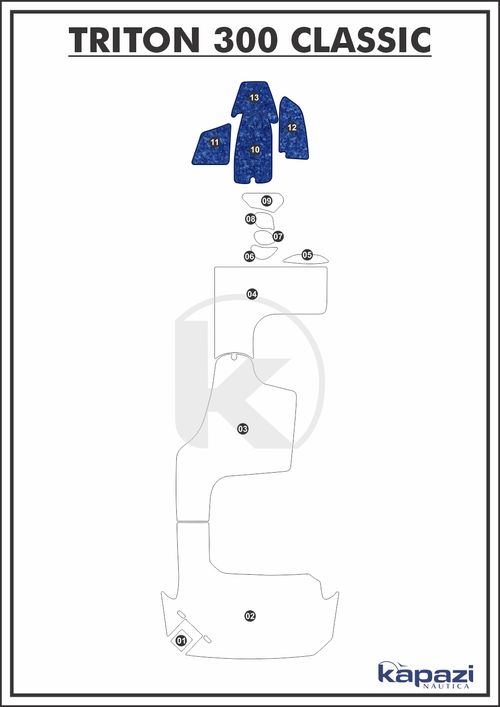 Tapete Têxtil Nauti Clean para Triton 300 Classic - Cabine