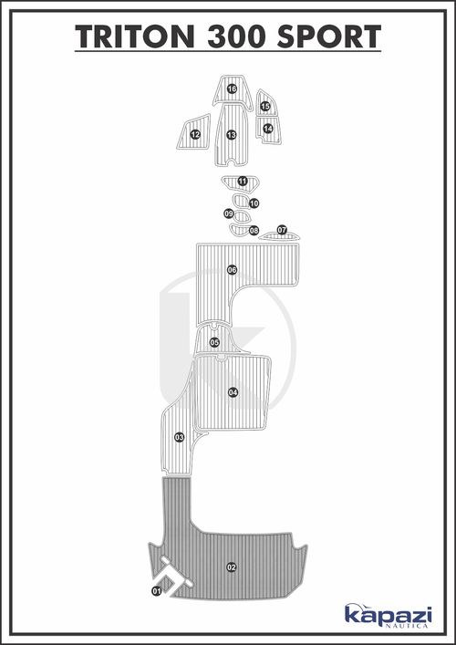 Tapete PVC Thermo Deck Comfort para Triton 300 Sport - Plataforma