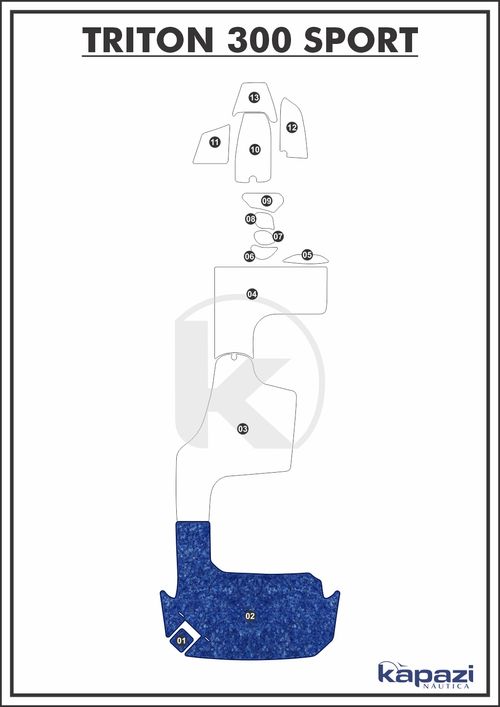 Tapete Têxtil Nauti Clean para Triton 300 Sport - Plataforma