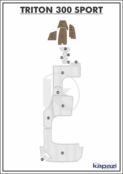 Tapete PVC Thermo Deck Beach para Triton 300 Sport - Cabine