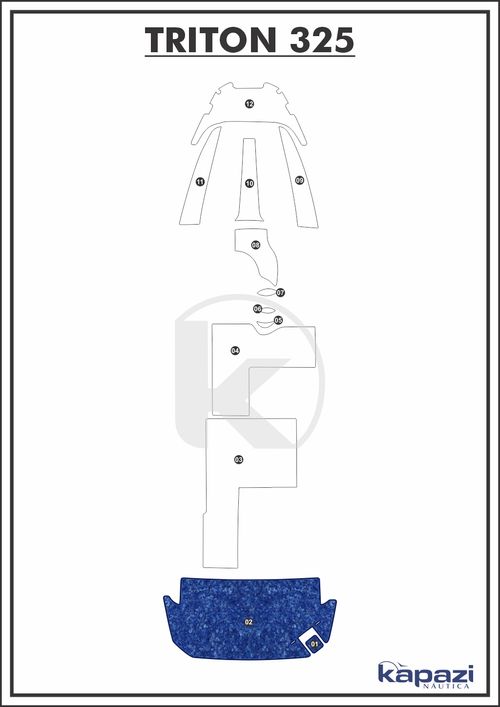 Tapete Têxtil Nauti Clean para Triton 325 - Plataforma
