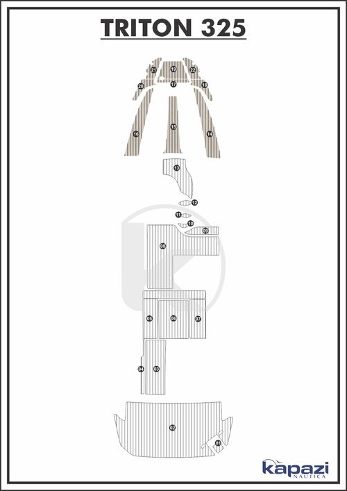 Tapete PVC Thermo Deck Classic para Triton 325 - Proa