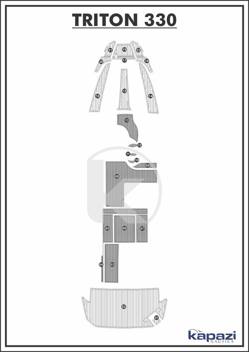 Tapete PVC Thermo Deck Comfort para Triton 330 - Cockpit