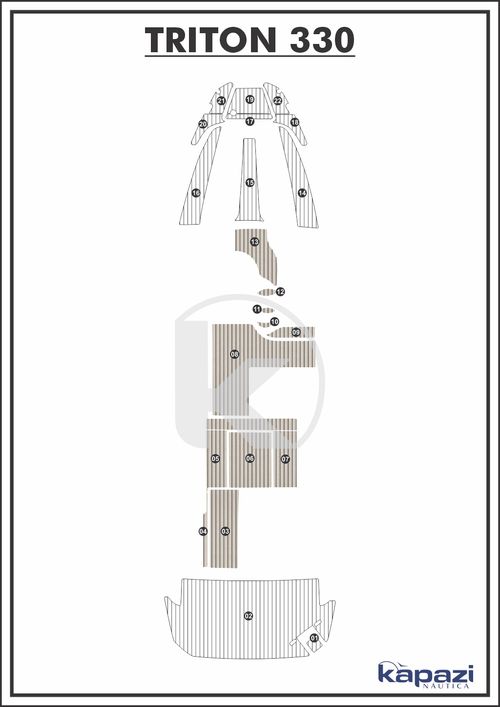 Tapete PVC Thermo Deck Classic para Triton 330 - Cockpit