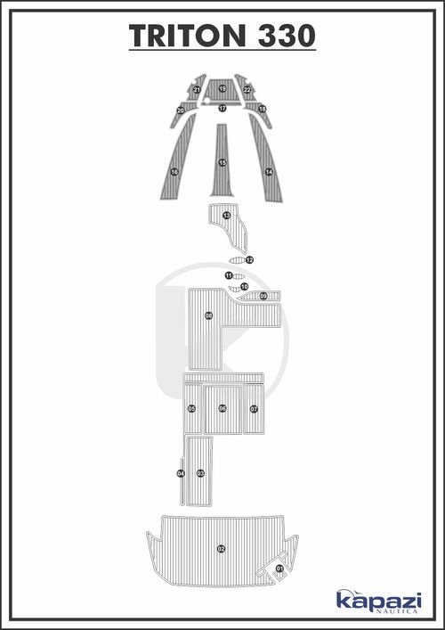 Tapete PVC Thermo Deck Comfort para Triton 330 - Proa