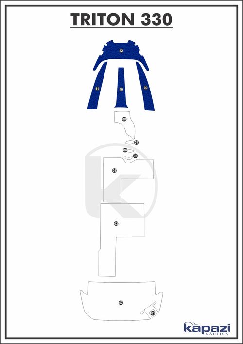 Tapete PVC Vinil Kap para Triton 330 - Proa