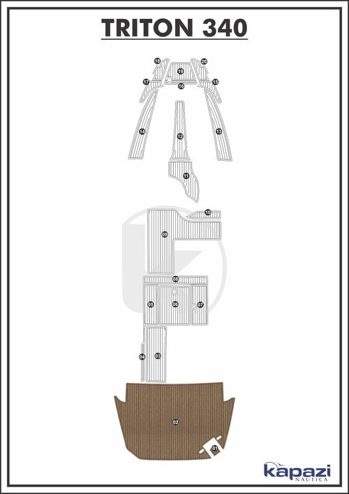 Tapete PVC Thermo Deck Beach para Triton 340 - Plataforma