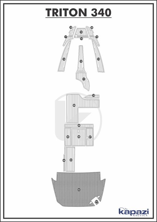 Tapete PVC Thermo Deck Comfort para Triton 340 - Plataforma