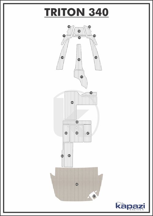 Tapete PVC Thermo Deck Classic para Triton 340 - Plataforma