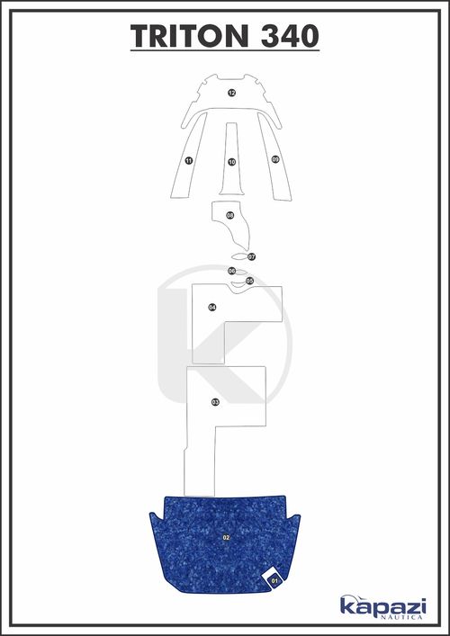 Tapete Têxtil Nauti Clean para Triton 340 - Plataforma