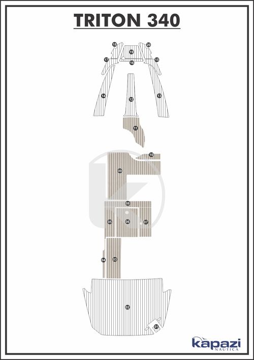 Tapete PVC Thermo Deck Classic para Triton 340 - Cockpit