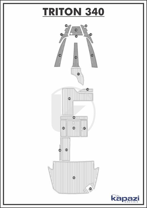 Tapete PVC Thermo Deck Comfort para Triton 340 - Proa