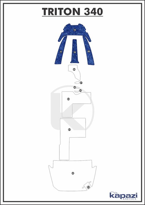 Tapete Têxtil Nauti Clean para Triton 340 - Proa