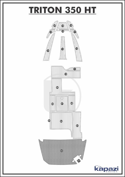 Tapete PVC Thermo Deck Comfort para Triton 350 HT - Plataforma