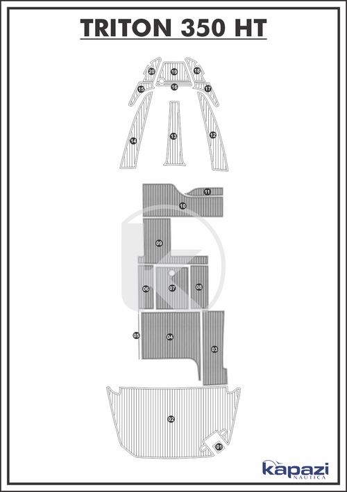 Tapete PVC Thermo Deck Comfort para Triton 350 HT - Cockpit