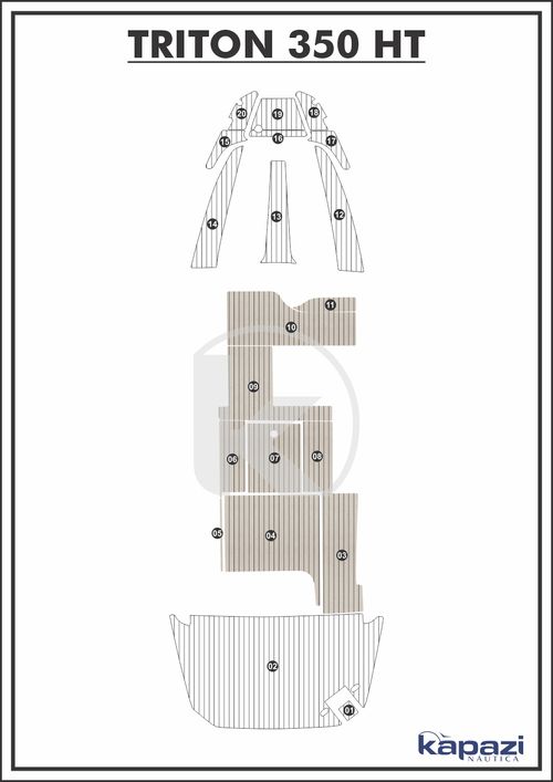 Tapete PVC Thermo Deck Classic para Triton 350 HT - Cockpit