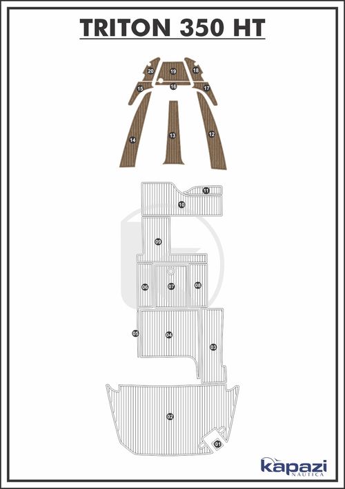 Tapete PVC Thermo Deck Beach para Triton 350 HT - Proa