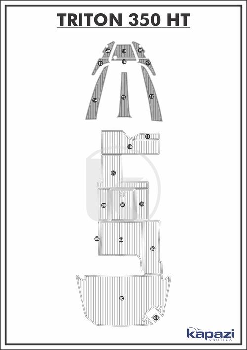 Tapete PVC Thermo Deck Comfort para Triton 350 HT - Proa