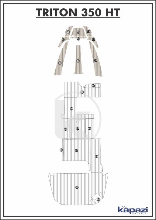 Tapete PVC Thermo Deck Classic para Triton 350 HT - Proa