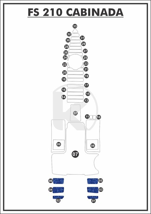 Tapete Têxtil Nauti Clean para FS 210 Cabinada - Plataforma