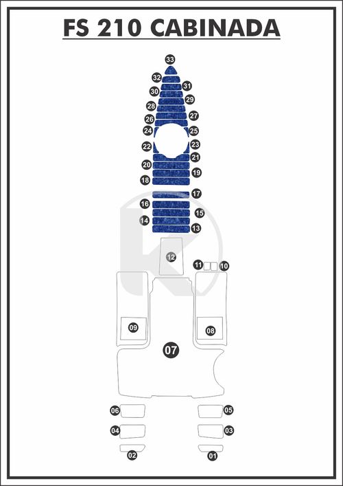 Tapete Têxtil Nauti Clean para FS 210 Cabinada - Cabine