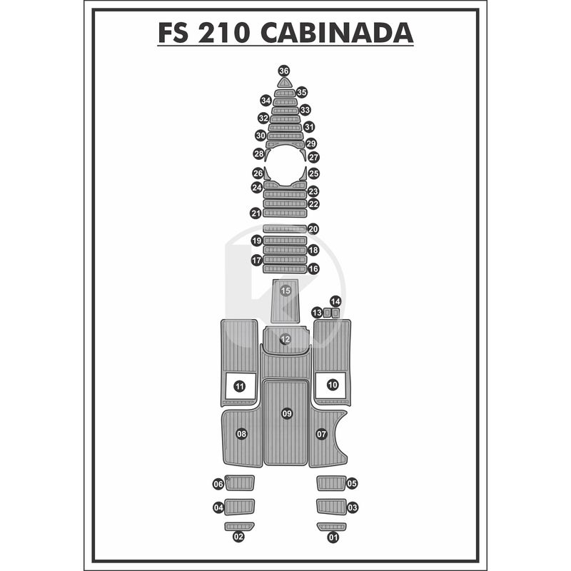 tapete-pvc-thermo-deck-comfort-para-fs-210-cabinada-completo-cinza-friso-preto