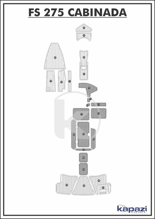 Tapete PVC Thermo Deck Comfort para FS 275 Cabinada - Cockpit