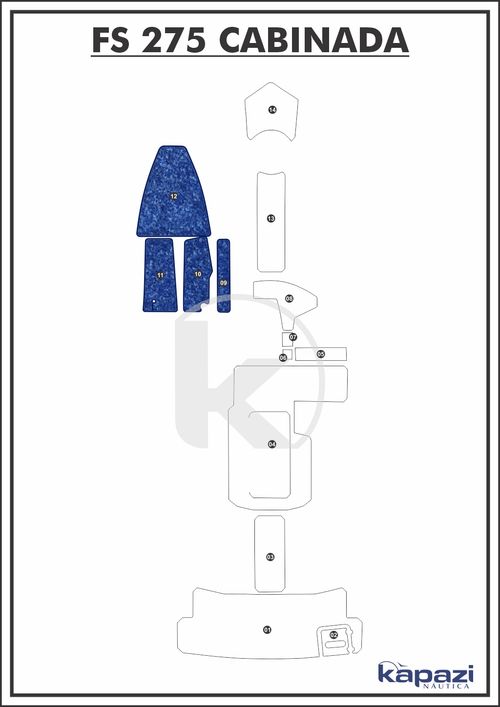 Tapete Têxtil Nauti Clean para FS 275 Cabinada - Cabine
