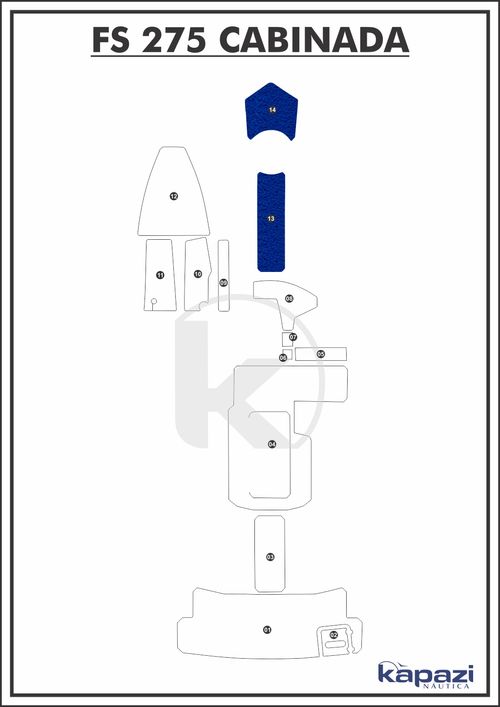 Tapete PVC Vinil Kap para FS 275 Cabinada - Proa