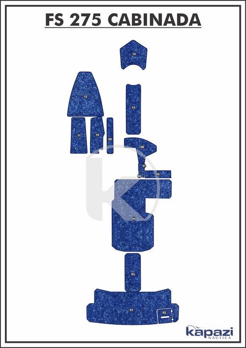 Tapete Têxtil Nauti Clean para FS 275 Cabinada - Completo