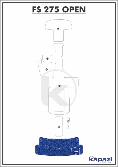 Tapete Têxtil Nauti Clean para FS 275 Open - Plataforma