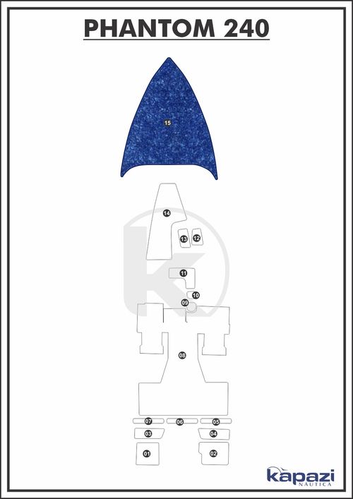 Tapete Têxtil Nauti Clean para Phantom 240 - Proa