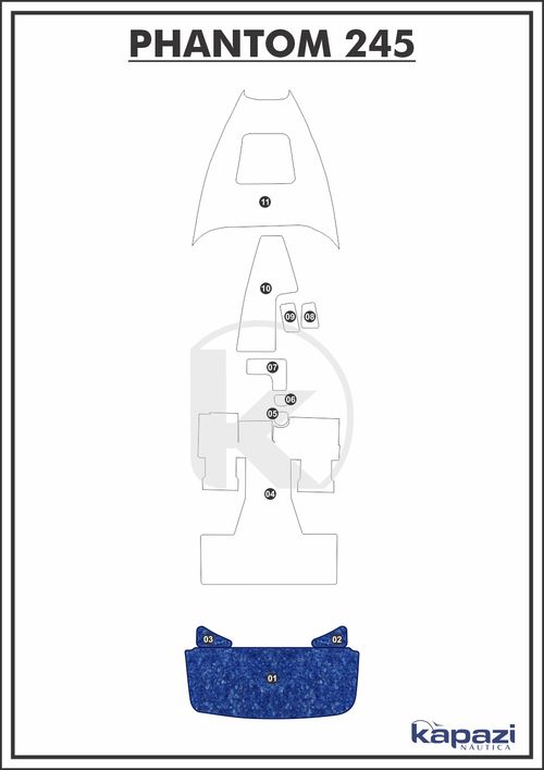 Tapete Têxtil Nauti Clean para Phantom 245 - Plataforma