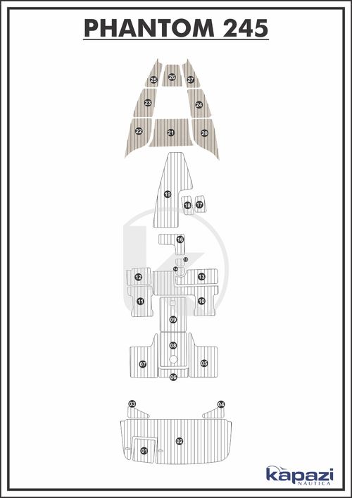 Tapete PVC Thermo Deck Classic para Phantom 245 - Proa
