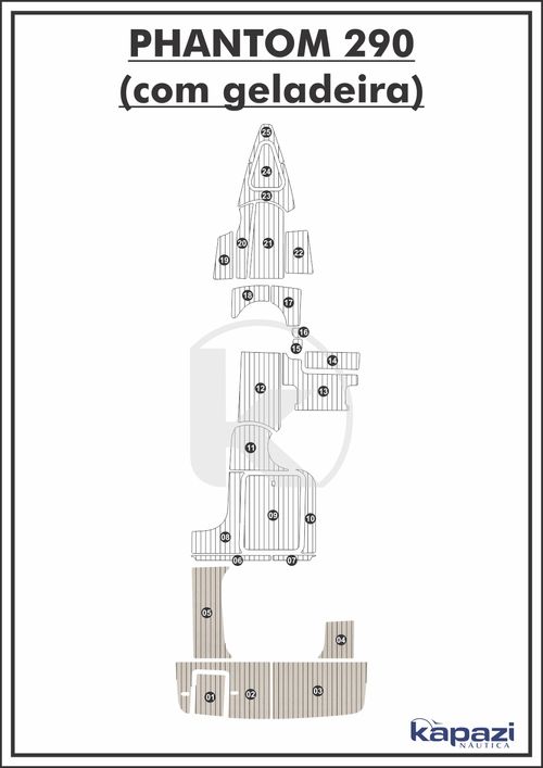 Tapete PVC Thermo Deck Classic para Phantom 290 Com Geladeira - Plataforma