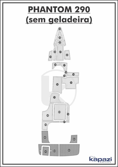 Tapete PVC Thermo Deck Comfort para Phantom 290 Sem Geladeira - Plataforma