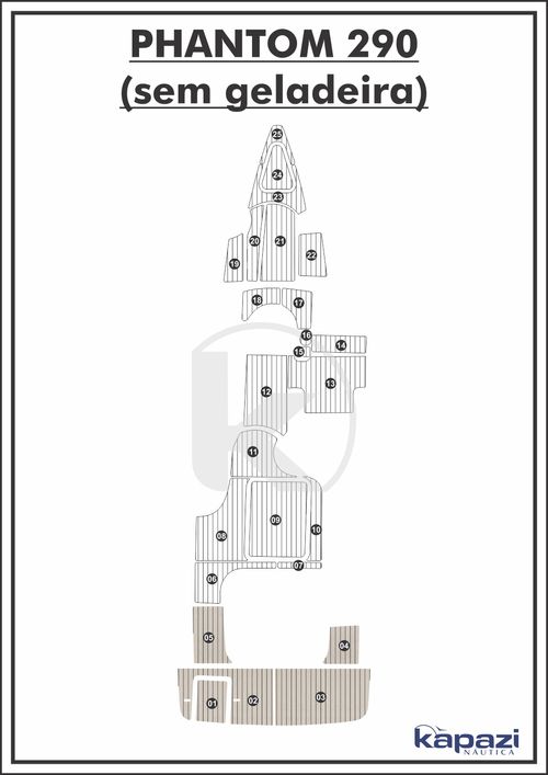 Tapete PVC Thermo Deck Classic para Phantom 290 Sem Geladeira - Plataforma