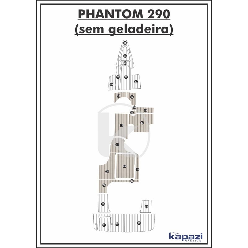 tapete-pvc-thermo-deck-classic-para-phantom-290-sem-geladeira-cockpit-areia-friso-preto