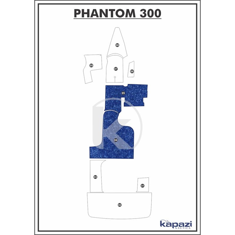 tapete-textil-nauti-clean-para-phantom-300-cockpit-azul-maritimo-com-borda