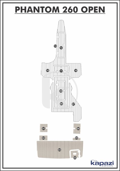 Tapete PVC Thermo Deck Classic para Phantom 260 Open - Plataforma