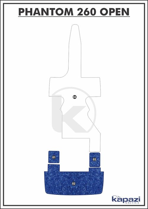 Tapete Têxtil Nauti Clean para Phantom 260 Open - Plataforma