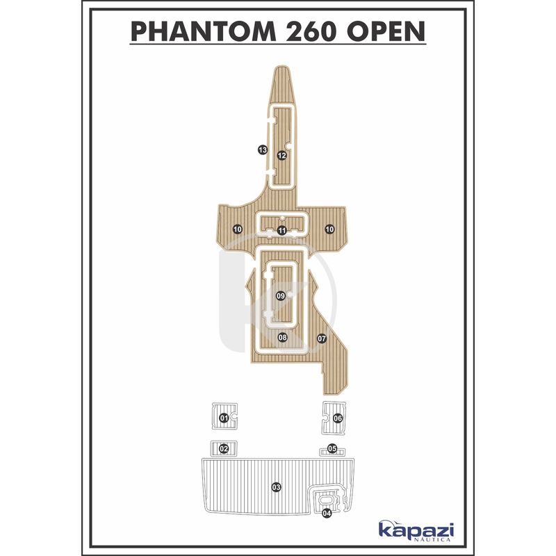 tapete-eva-soft-tech-para-phantom-260-open-cockpit-areia-friso-preto