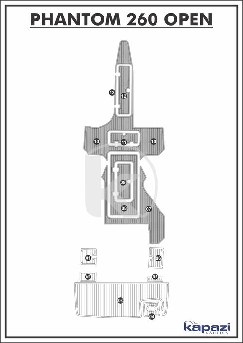Tapete PVC Thermo Deck Comfort para Phantom 260 Open - Cockpit